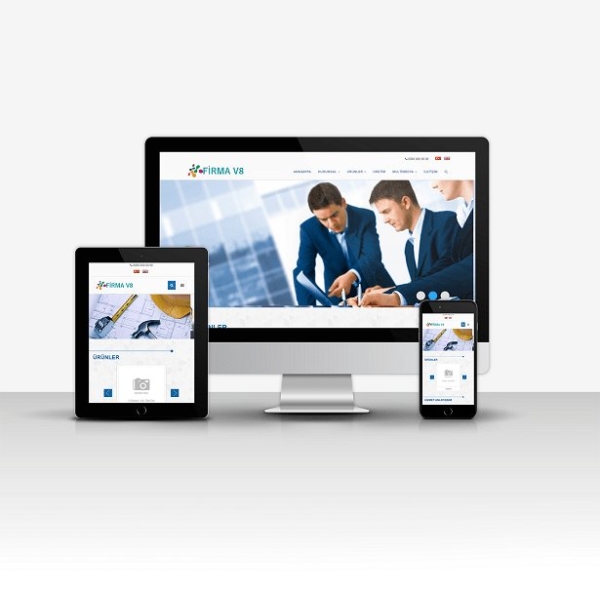Professional Corporate Company Website Script V8 Bilingual - Mobile Responsive PHP Software